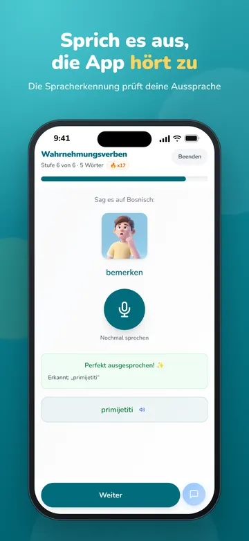 Sprech-Stufe: Die App erkennt das gesprochene Wort primijetiti